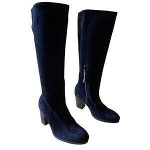 Lillimil $295 Black Suede Knee High Boots EU 38 Size 8 NEW
